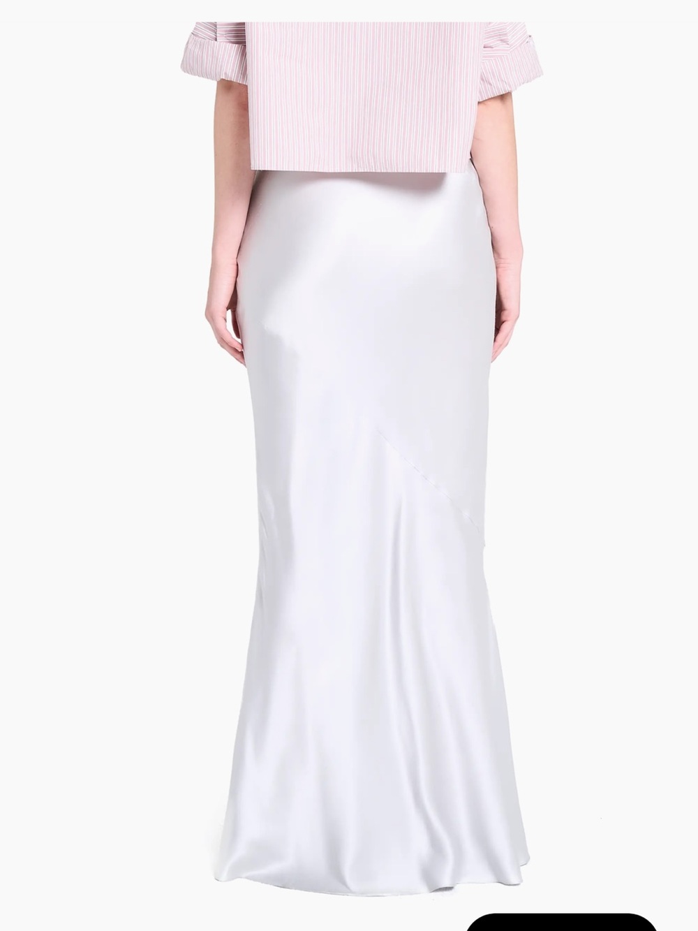 Satin Maxi Skirt in  light gray